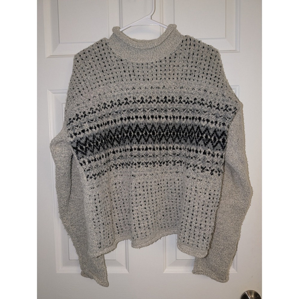Vintage 90s Arizona Jean Co Roll Neck Fair Isle Sweater L Grandpacore Nordic